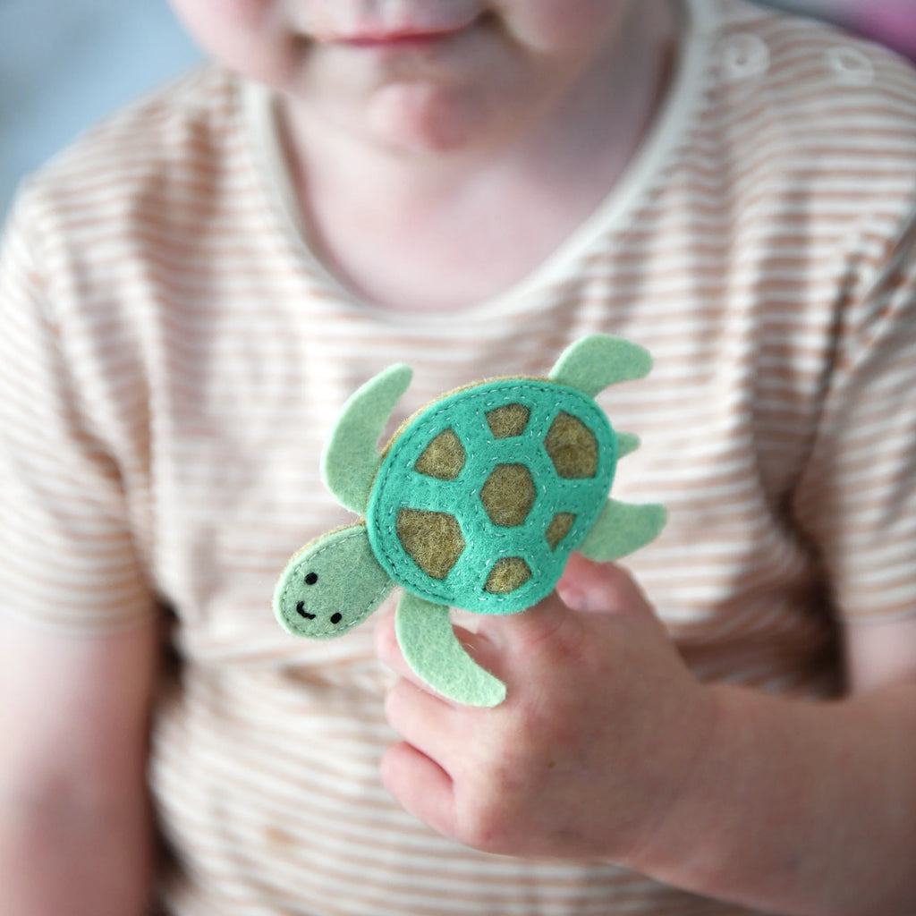 Sea Turtle Finger Puppet Craft Kit Clara and Macy Plastic Free Eco Friendly Make your Own Gift for Kids