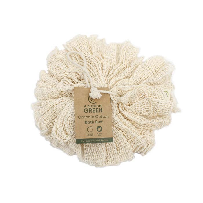 Cotton Shower Puff Natural Biodegradable Plastic Free Eco Friendly