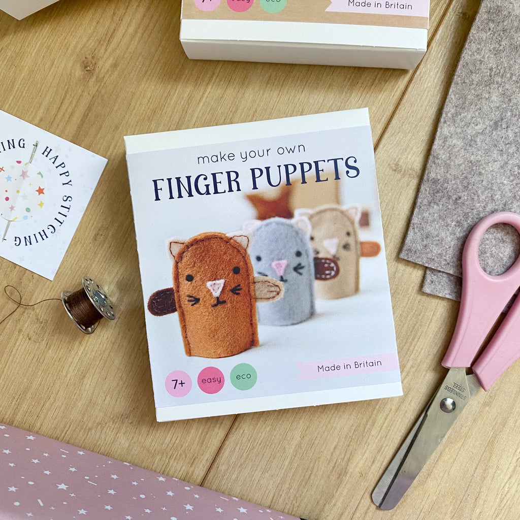 Make Your Own Kitten Finger Puppets Craft Kit Eco Friendly Plastic Free Gift for Kids